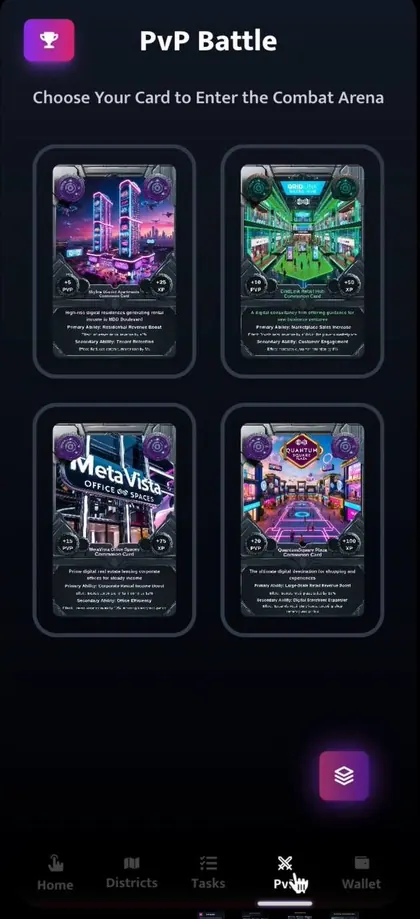 MBD Game PvP battle card selection